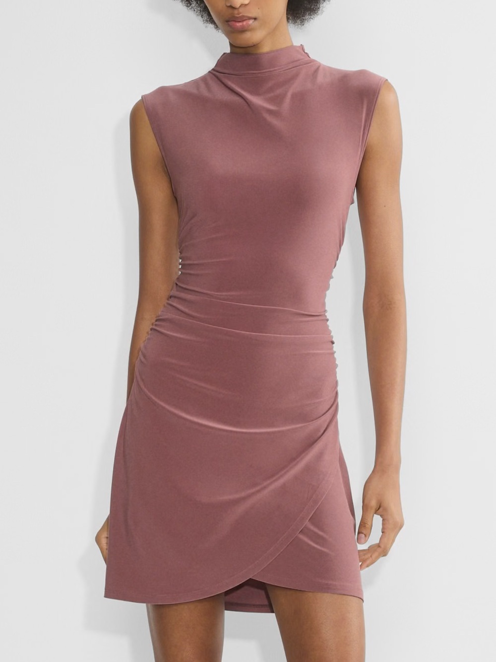 Wilfred Aritzia Women XS Rose Pink Smooth Matter Boulevard Mini Dress NWOT